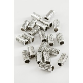 Çizgili Silindir Tesbih Ara Aparatı 50 Gram-Gümüş Rengi