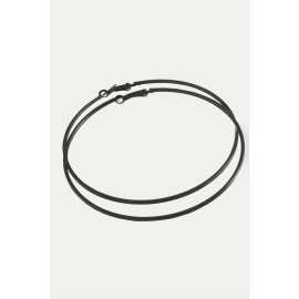 Ezme Çizgili Metal Halka Küpe 8-9-10 cm-Siyah