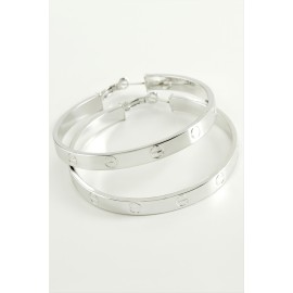 Crt Halka Küpe 6 cm-Gümüş Rengi