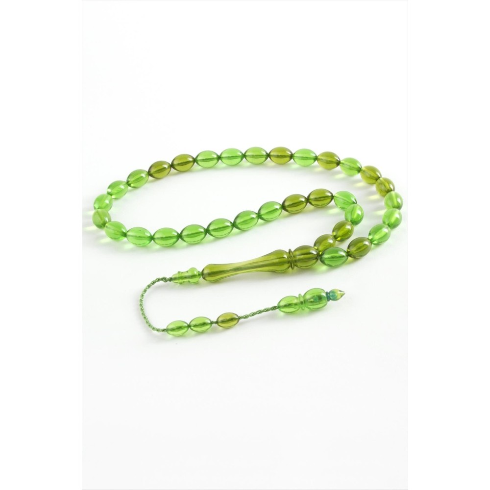 Zeytin Şekilli Plastik Tesbih 8X11 mm-Açık Kırmızı