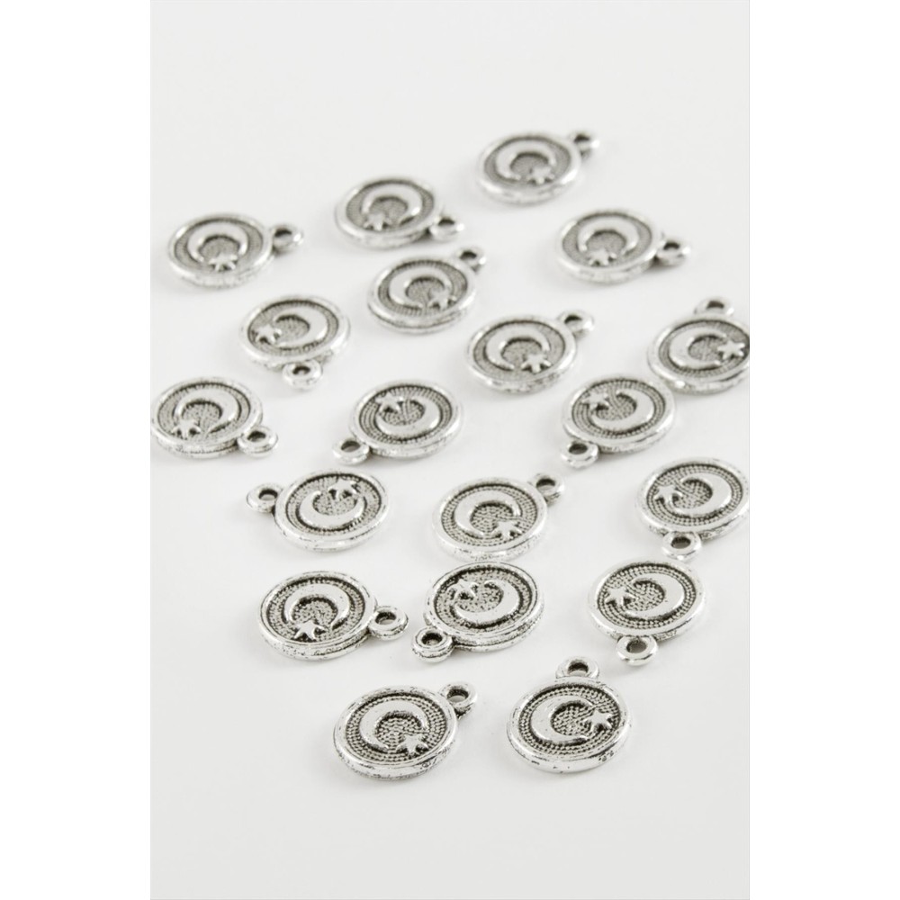 Ay Yıldız Tesbih Püskül Aparatı 50 Gram-Gümüş Rengi