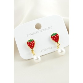 Çilek Mineli İnci Küpe-Sarı