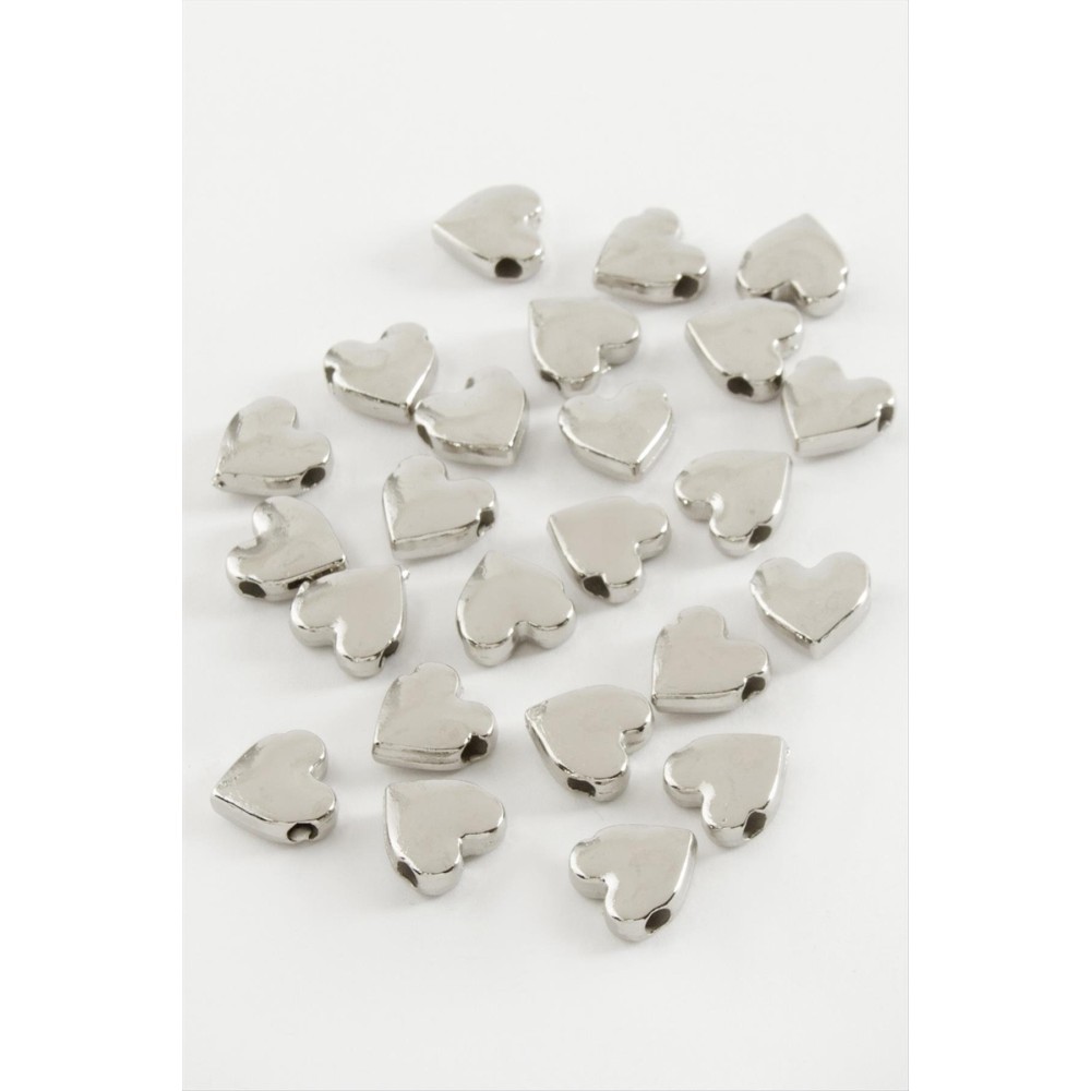 Kalp Metal Bileklik ve Kolye Ucu Aparatı 1 Adet-Gümüş Rengi