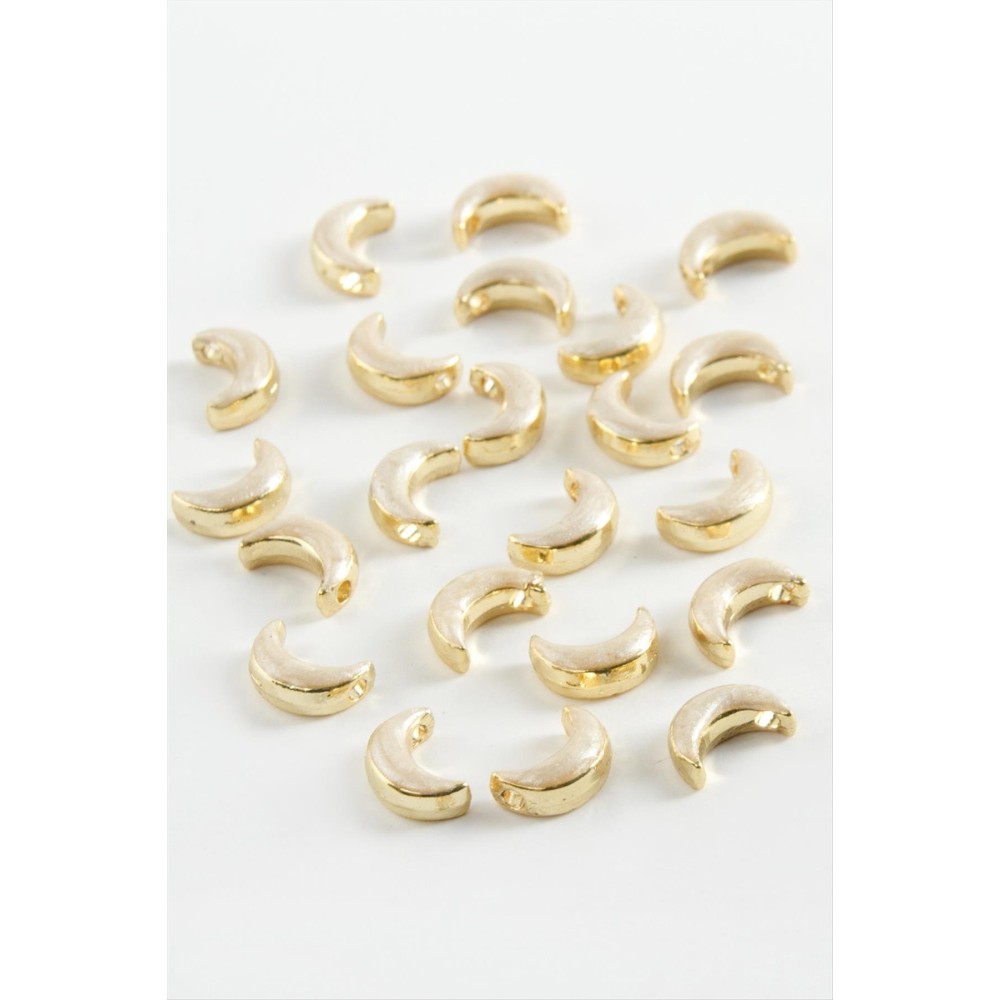 Hilal Tek Kulp Mineli Bileklik ve Kolye Ucu Aparatı 1 Adet-Sarı