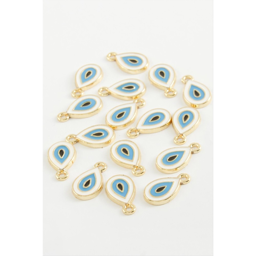 Damla Tek Kulp Mineli Bileklik ve Kolye Ucu Aparatı 1 Adet-Beyaz