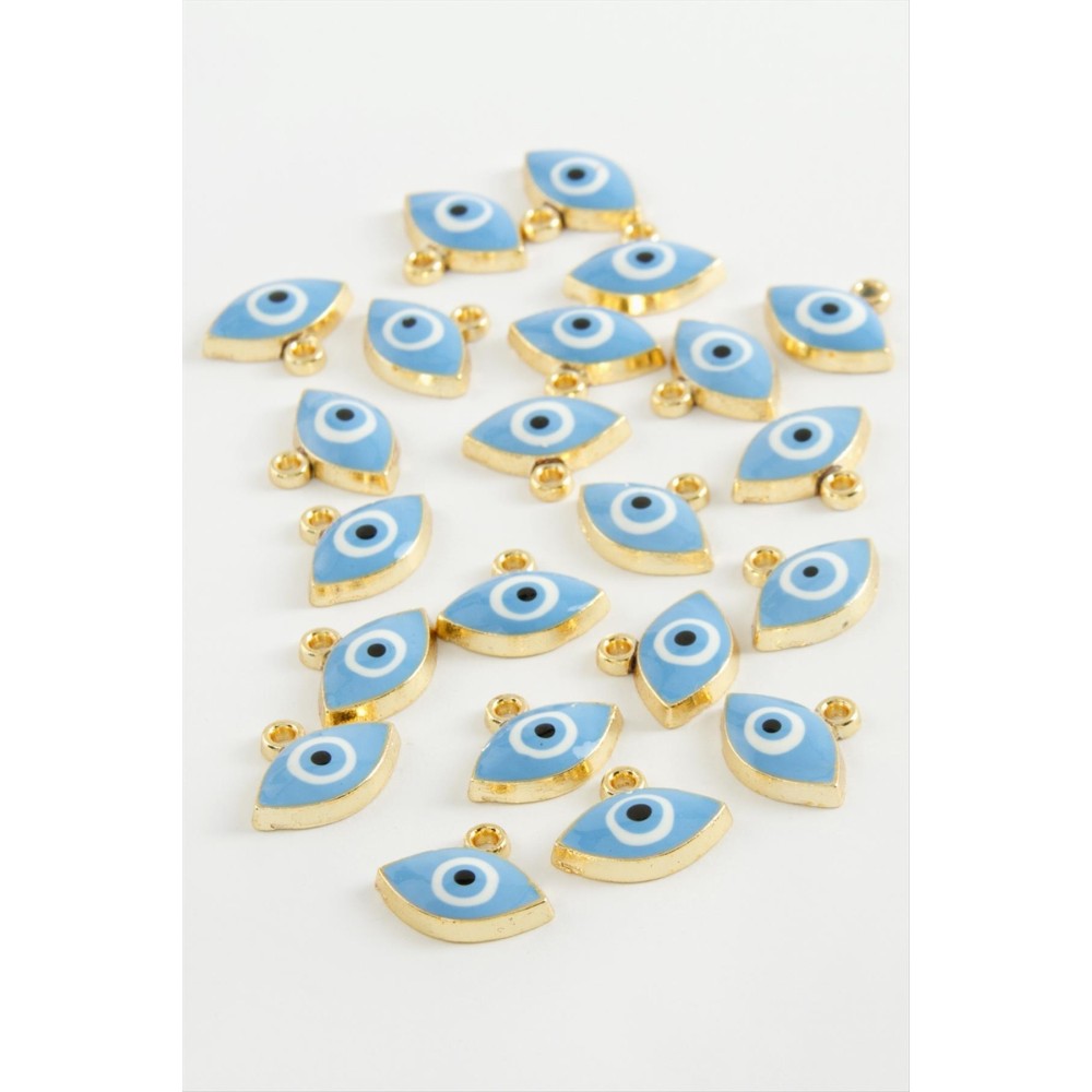 Göz Tek Kulp Mineli Bileklik ve Kolye Ucu Aparatı 1 Adet-Mavi