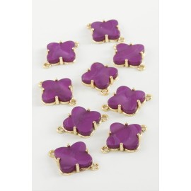 Çiçek Tek Kulp Polyester Bileklik ve Kolye Ucu Aparatı 1 Adet-Lila