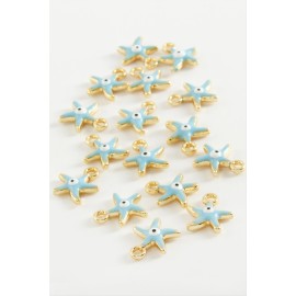 Deniz Yıldızı Tek Kulplu Mineli Bileklik ve Kolye Ucu Aparatı 1 Adet-Mavi