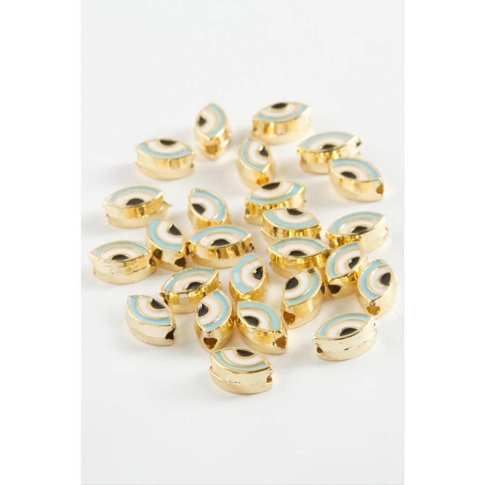 Göz Mineli Bileklik ve Kolye Ucu Aparatı 1 Adet-Açık Mavi