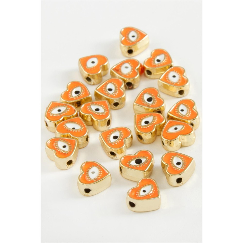 Kalp Göz Mineli Bileklik ve Kolye Ucu Aparatı 1 Adet-Lacivert