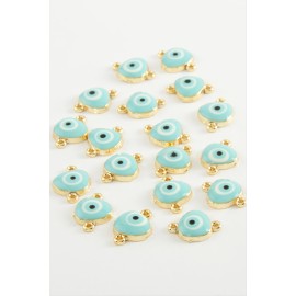 Nazar Çift Kulplu Mineli Bileklik ve Kolye Ucu Aparatı 1 Adet-Lacivert