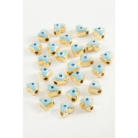 Kalp Mineli Bileklik ve Kolye Ucu Aparatı 1 Adet-Açık Mavi