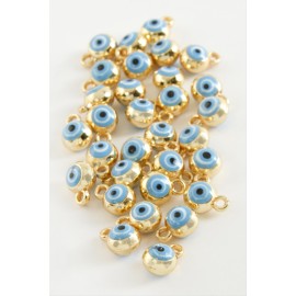 Nazar Tek Kulplu Mineli Bileklik ve Kolye Ucu Aparatı 1 Adet-Turkuaz