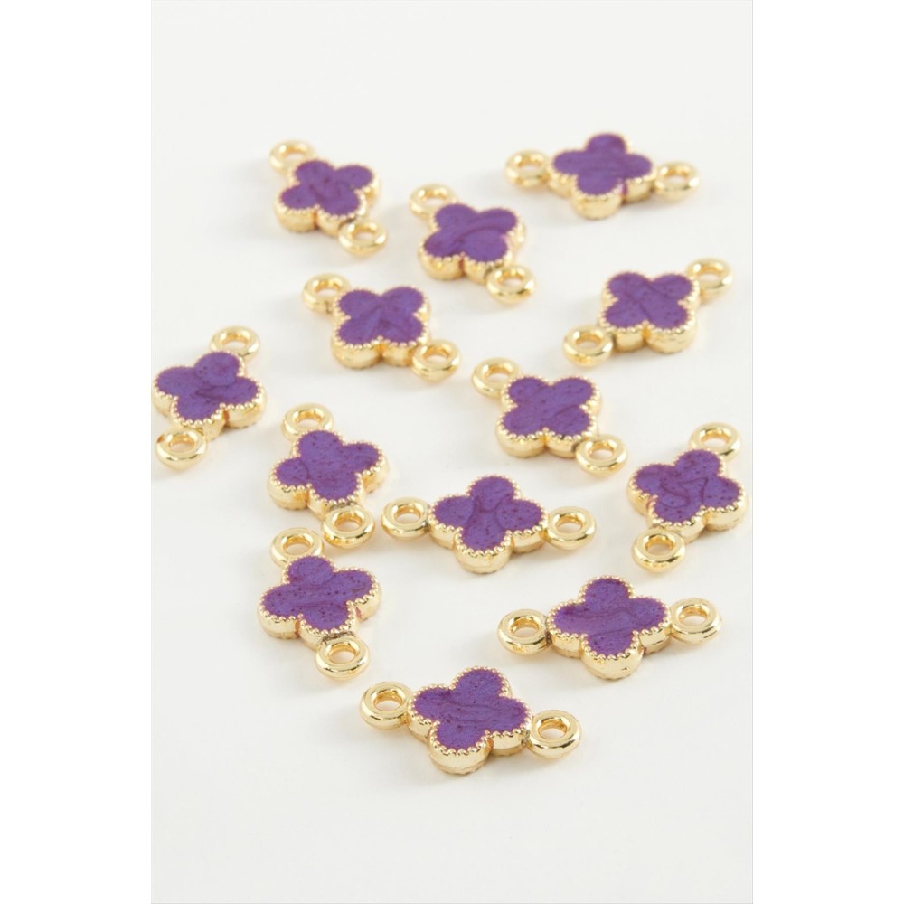 Çiçek Çift Kulplu Mineli Bileklik ve Kolye Ucu Aparatı 1 Adet-Gri