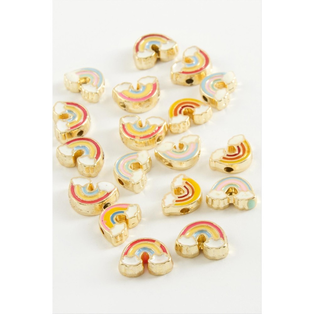 Gökkuşağı Mineli Bileklik ve Kolye Ucu Aparatı 1 Adet-Sarı