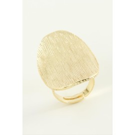 Oval Metal Yüzük-Sarı