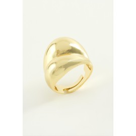 Oval Metal Yüzük-Sarı