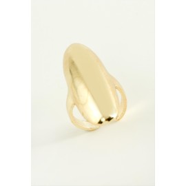 Oval Metal Yüzük-Sarı