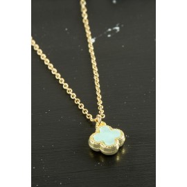 Çiçek Polyester Kolye-Yeşil