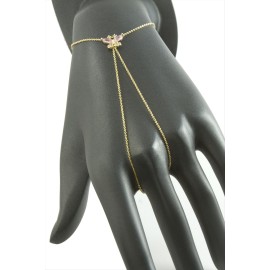 Kelebek Zirkon Taşlı Lüks Çelik Şahmeran-Sarı