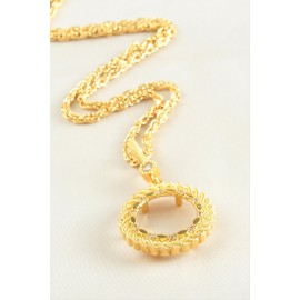 Çeyrek Altın Koyulabilir Zincir Kolye-Sarı