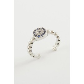 Nazar Taşlı Yüzük-Gümüş Rengi