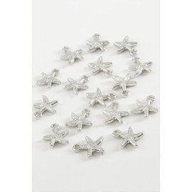 Deniz Yıldızı Tek Kulp Metal Bileklik ve Kolye Ucu Aparatı 1 Adet-Gümüş Rengi