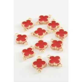 Çiçek Çift Kulplu Mineli Bileklik ve Kolye Ucu Aparatı 1 Adet-Beyaz