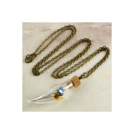 Çiçek Fanus Canlı Kolye-Antik