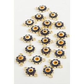 Çiçek Çift Kulplu Mineli Bileklik ve Kolye Ucu Aparatı 1 Adet-Lacivert