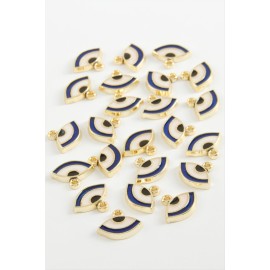 Göz Tek Kulplu Mineli Bileklik ve Kolye Ucu Aparatı 1 Adet-Lacivert