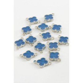 Çiçek Çift Kulplu Mineli Bileklik ve Kolye Ucu Aparatı 1 Adet-Mavi