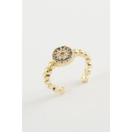 Nazar Taşlı Yüzük-Gümüş Rengi