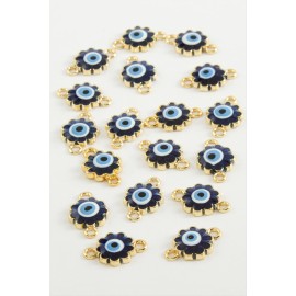 Çiçek Çift Kulplu Mineli Bileklik ve Kolye Ucu Aparatı 1 Adet-Mavi