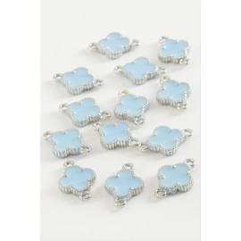 Çiçek Çift Kulplu Mineli Bileklik ve Kolye Ucu Aparatı 1 Adet-Mavi