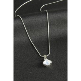 Çiçek Çelik Kolye-Gümüş Rengi