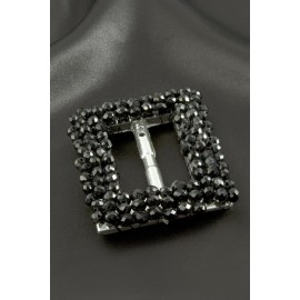 Dikdörtgen Taşlı Kemer Tokası 1 Adet-Siyah