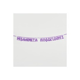 Nişanımıza Hoşgeldiniz Keçe Yazı-Mor