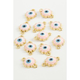 Çiçek Çift Kulplu Mineli Bileklik ve Kolye Ucu Aparatı 1 Adet-Pembe