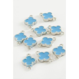 Çiçek Çift Kulplu Mineli Bileklik ve Kolye Ucu Aparatı 1 Adet-Mavi