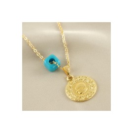 Çeyrek İmitasyon Kolye-Sarı