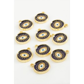 Göz Tek Kulp Mineli Bileklik ve Kolye Ucu Aparatı 1 Adet-Lacivert