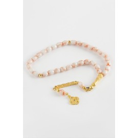 Mısır Kesim Cam Taş Tesbih 7 mm-Beyaz