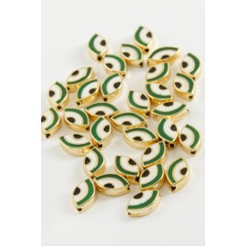 Göz Mineli Bileklik ve Kolye Ucu Aparatı 1 Adet-Yeşil