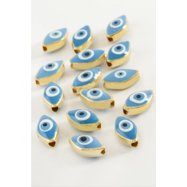 Göz Mineli Bileklik ve Kolye Ucu Aparatı 1 Adet-Mavi