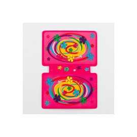 Çiçek Desenli Kolye Kartı-Pembe