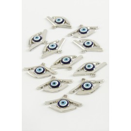 Göz Tek Kulplu Mineli Bileklik ve Kolye Ucu Aparatı 1 Adet-Mavi