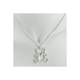 Ayıcık Zirkon Taşlı Trend Kolye-Gümüş Rengi