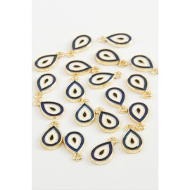 Damla Tek Kulp Mineli Bileklik ve Kolye Ucu Aparatı 1 Adet-Lacivert