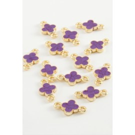 Çiçek Çift Kulplu Mineli Bileklik ve Kolye Ucu Aparatı 1 Adet-Mor